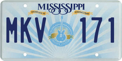 MS license plate MKV171