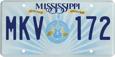MS license plate MKV172
