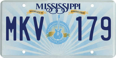 MS license plate MKV179