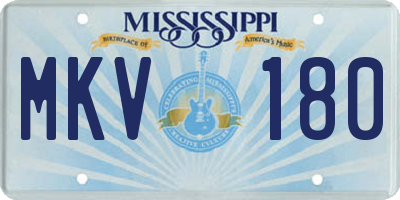 MS license plate MKV180