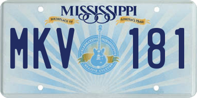 MS license plate MKV181
