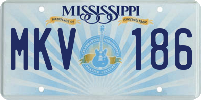 MS license plate MKV186
