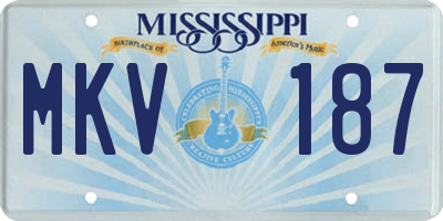 MS license plate MKV187
