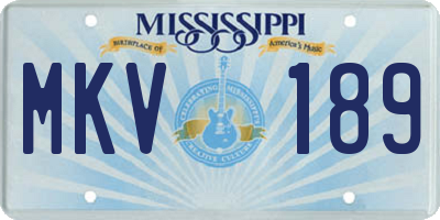 MS license plate MKV189