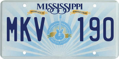 MS license plate MKV190