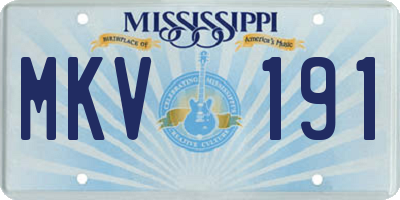 MS license plate MKV191