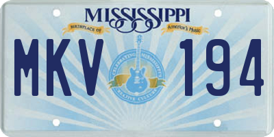 MS license plate MKV194