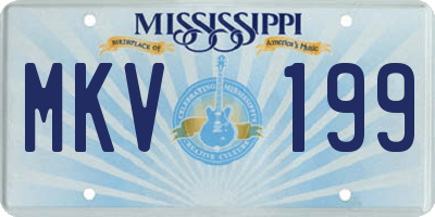 MS license plate MKV199