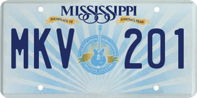 MS license plate MKV201