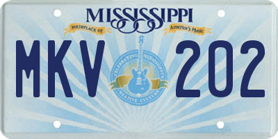 MS license plate MKV202