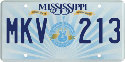 MS license plate MKV213