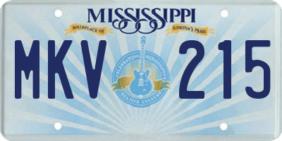MS license plate MKV215