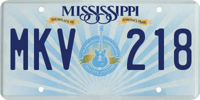 MS license plate MKV218