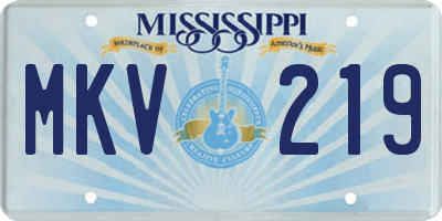 MS license plate MKV219