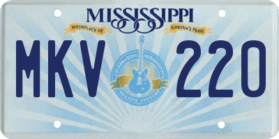 MS license plate MKV220