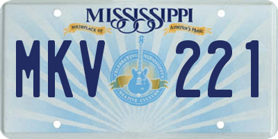 MS license plate MKV221