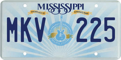 MS license plate MKV225