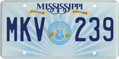 MS license plate MKV239