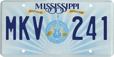 MS license plate MKV241