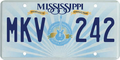 MS license plate MKV242