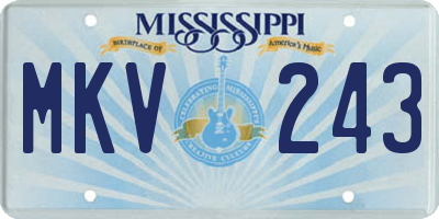 MS license plate MKV243