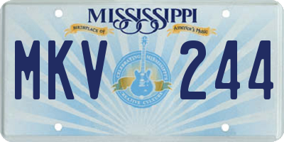 MS license plate MKV244