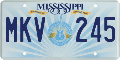 MS license plate MKV245