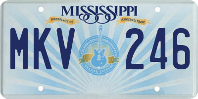 MS license plate MKV246