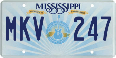 MS license plate MKV247