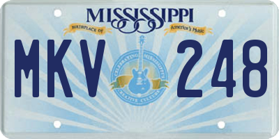 MS license plate MKV248