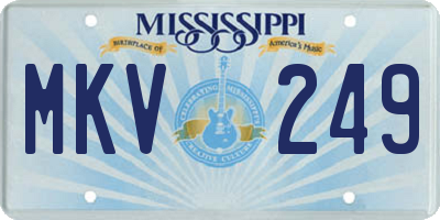 MS license plate MKV249