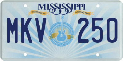 MS license plate MKV250
