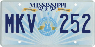 MS license plate MKV252