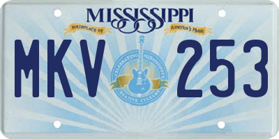 MS license plate MKV253