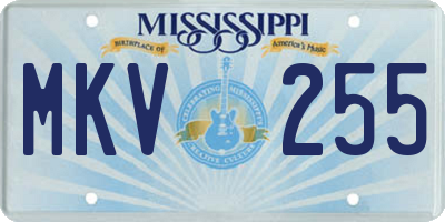 MS license plate MKV255