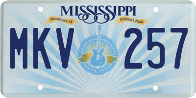 MS license plate MKV257