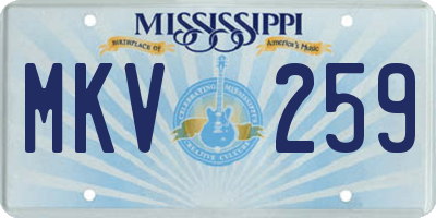 MS license plate MKV259