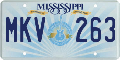 MS license plate MKV263