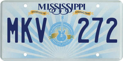 MS license plate MKV272