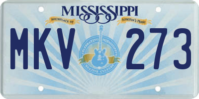 MS license plate MKV273