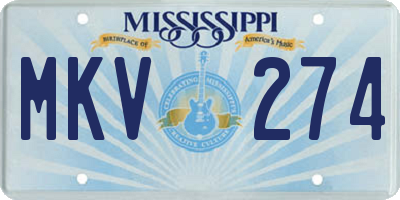 MS license plate MKV274
