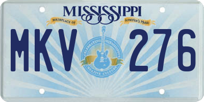 MS license plate MKV276