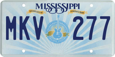MS license plate MKV277