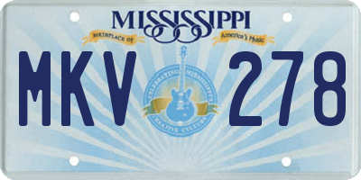 MS license plate MKV278