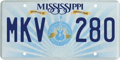 MS license plate MKV280