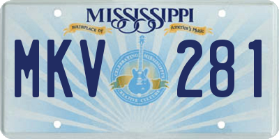 MS license plate MKV281