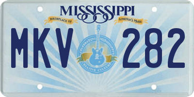 MS license plate MKV282