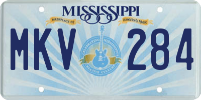 MS license plate MKV284