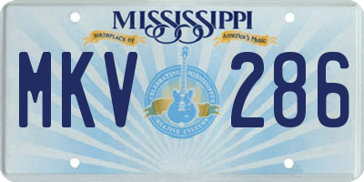 MS license plate MKV286