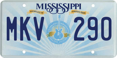 MS license plate MKV290